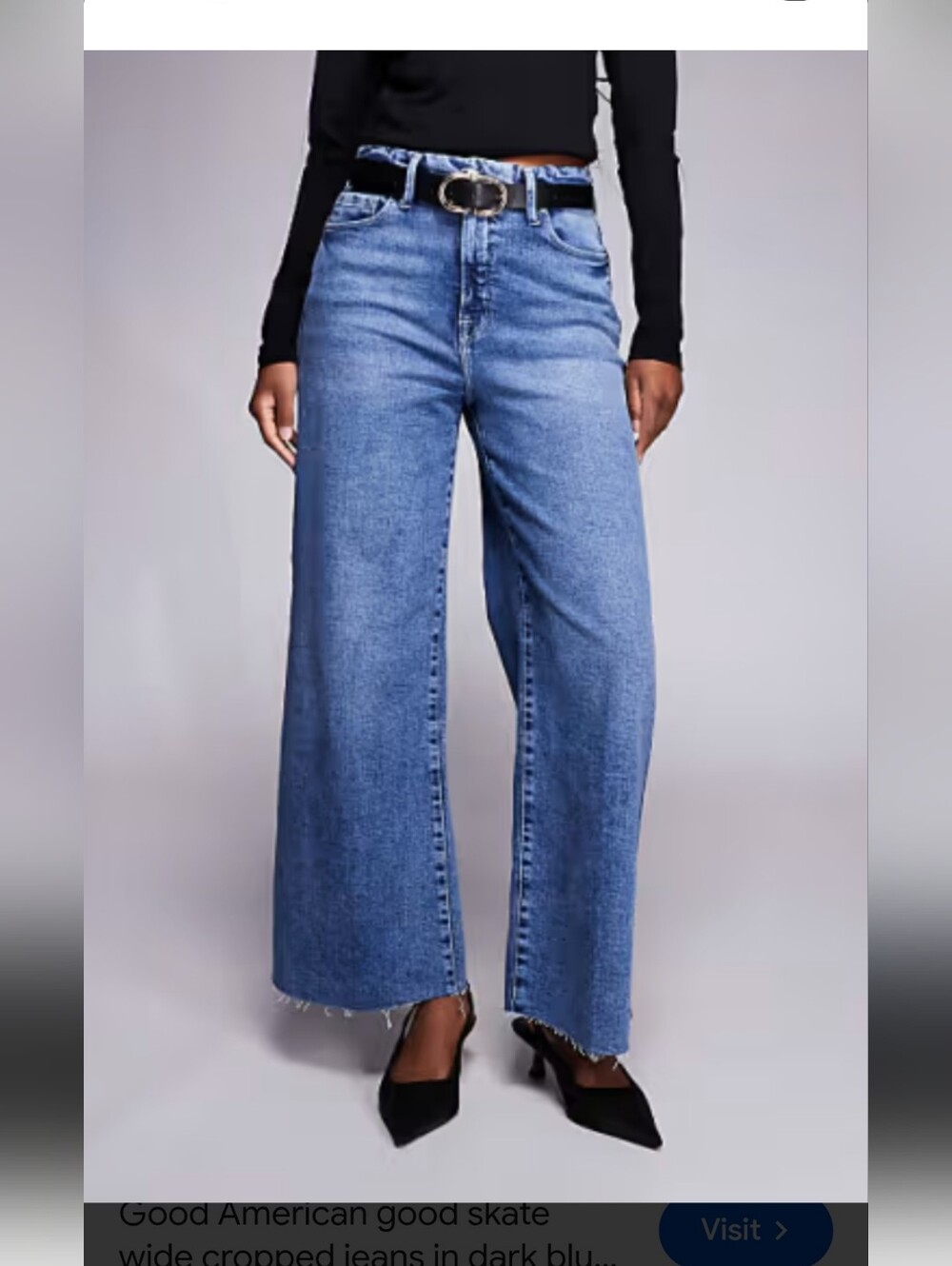 Good American Good Skate Wide Cropped Jeans